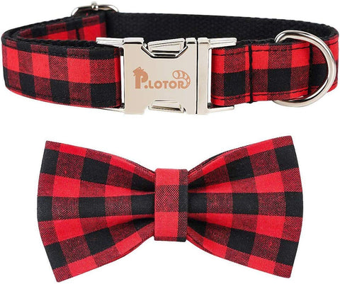 P.LOTOR Dog Collar Puppy Collar Bow Tie for Girl, Boy, Female, Male Dogs, Cat, Pet Accessories, Gift, Pet Stuff, Cute Pet Adjustable Collars Bowtie, Small, Medium, Large, Cool Collares Pare Perros