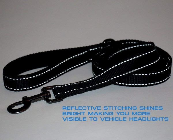 Max and Neo Double Handle Traffic Dog Leash Reflective - We Donate a Leash to a Dog Rescue for Every Leash Sold