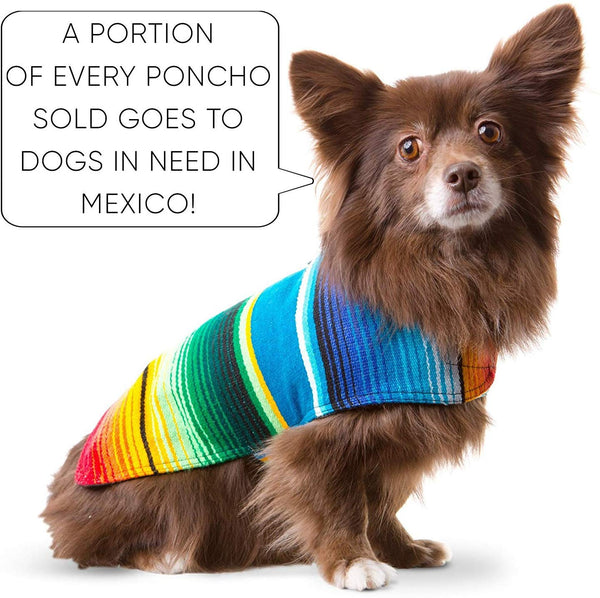 Handmade Dog Poncho from Mexican Serape Blanket - Dog Clothes - Coat - Costume - Sweater - Vest