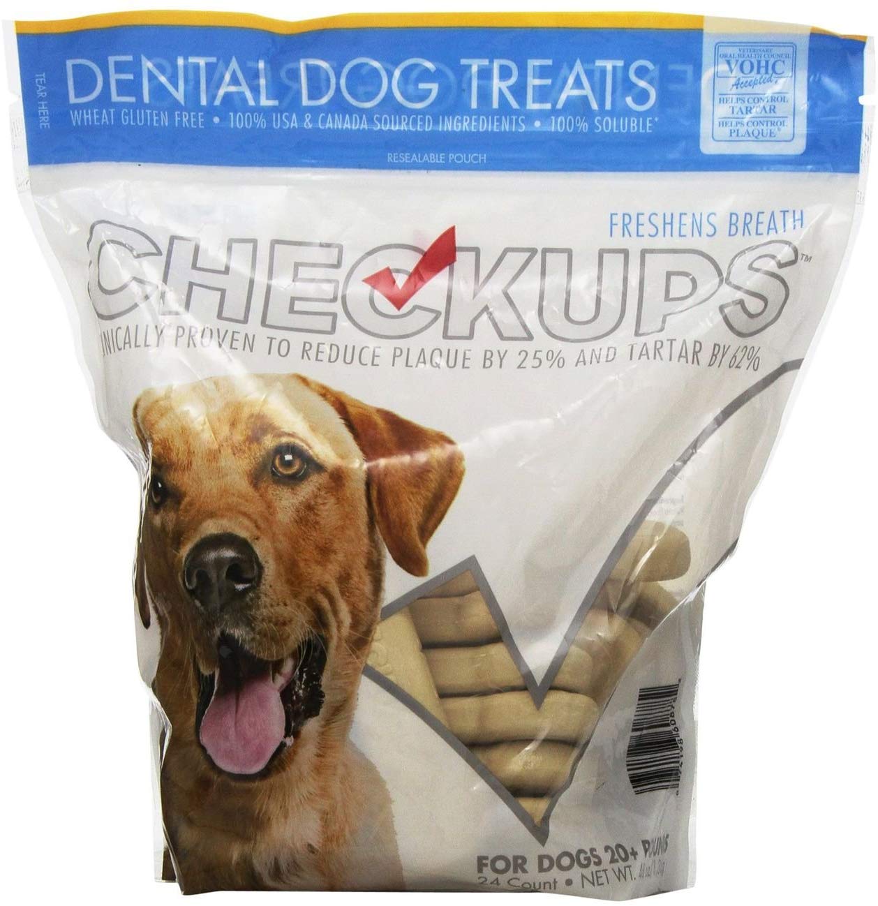 Checkups- Dental Dog Treats, 24ct 48 oz. for dogs (Pack of 2) ,Checkups-fj