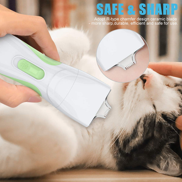 TURN RAISE Professional Dog Grooming Clippers,Washable Dog Shaver Clippers Low Noise Rechargeable Electric Quiet Dog Hair Clipper with Detachable Ceramic Blade for Dogs and Cats,Eyes,Face,Ears,Paw