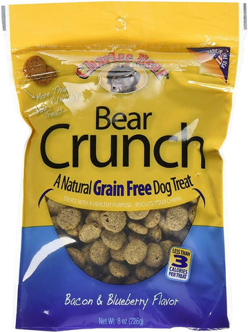 Charlee Bear Crunch Grain Free Dog Treats - Bacon and Blueberry Flavor - 8 oz Packs