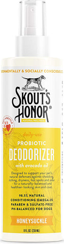 SKOUT'S HONOR: Probiotic Deodorizer - 8 fl. oz. - Hydrates and Deodorizes Fur, Supports Pet’s Natural Defenses, PH-Balanced and Sulfate Free - Avocado Oil