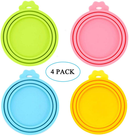 IVIA PET Food Can Lids, Universal BPA Free Silicone Can Lids Covers for Dog and Cat Food, One Can Cap Fit Most Standard Size Canned Dog Cat Food