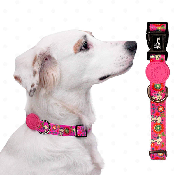 ZOOZ PETS Adjustable Dog Collar - Official Snoopy Dogs Collar Super Safe - Stylish Dog Collars for Large Dogs & Small - 10 Unique Designs in