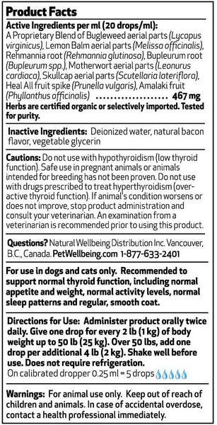 Pet Wellbeing - Thyroid Support Gold for Cats - Natural Support for Feline Thyroid Gland and Normal Calm Temperament - 2oz (59ml)