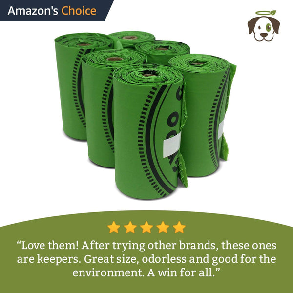 Biodegradable Poop Bags | Dog Waste Bags, Unscented, Vegetable-Based & Eco-Friendly, Premium Thickness & Leak Proof, Easy Detach & Open, Supports Rescues