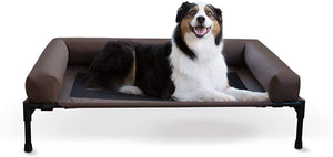 K&H Pet Products Original Bolster Pet Cot Elevated Pet Bed Chocolate\/Mesh