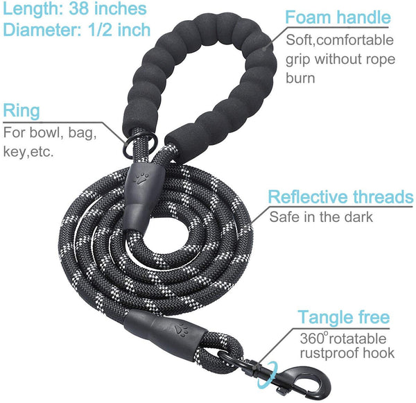 haapaw Two Dog Leash Coupler - 2 Dog Leash Tangle Free, Stretchable from 20 to 35 Inch – Comfortable Handle Dual Dog Leash for 2 Dogs