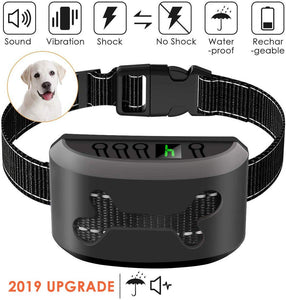 Rapchel Bark Collar, 2019 Upgrade Version, Harmless Bark Collar for Small Medium Large Dog, Rechargeable Anti bark Collar, Beep Vibration and No Harm Shock Smart Detection Module