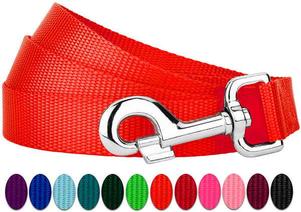 Country Brook Petz - Vibrant 13 Color Selection - Heavyduty Doublehandle Nylon Leash (6 Foot, 1 Inch Wide)