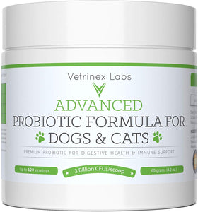 Vetrinex Labs Probiotics for Dogs & Cats - Coprophagia, Diarrhea, Poop Eating Deterrent & Prevention, Bad Breath, Skin Yeast Infection Treatment - Dog and Cat Probiotic Powder with Prebiotics