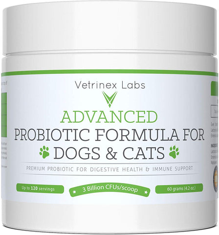 Vetrinex Labs Probiotics for Dogs & Cats - Coprophagia, Diarrhea, Poop Eating Deterrent & Prevention, Bad Breath, Skin Yeast Infection Treatment - Dog and Cat Probiotic Powder with Prebiotics