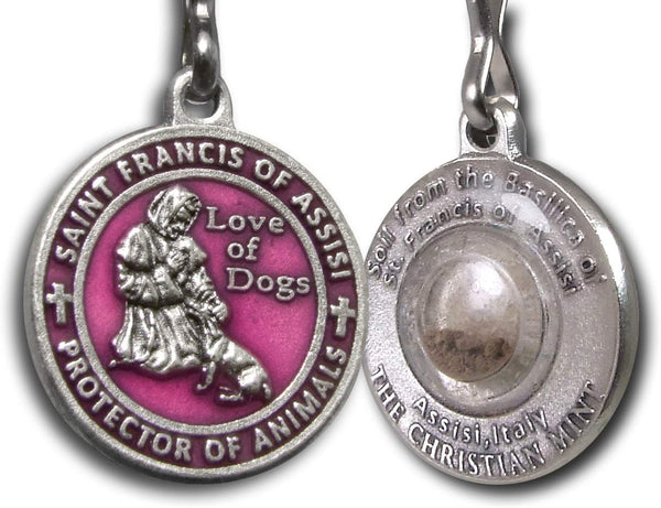 The Christian Mint, LLC St. Francis of Assisi Enameled Pet Medal with Capsule of Assisi Soil (1-Inch Diameter)