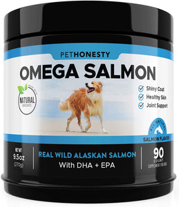 Salmon Oil for Dogs - Omega 3 Fish Oil For Dogs All-Natural Wild Alaskan Salmon Chews Omega 3 for Dogs for Healthy Skin & Coat, Cure Itchy Skin, Dog Allergies, Reduce Shedding - 90 Ct. Fish Oil