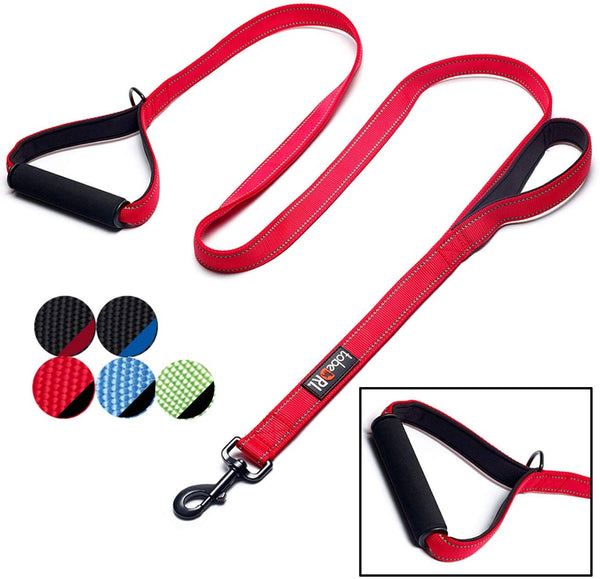 tobeDRI Heavy Duty Dog Leash - 2 Padded Handles, 6 feet Long - Dog Training Walking Leashes for Medium Large Dogs