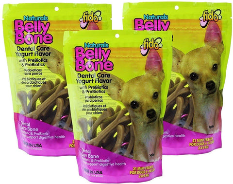 Fido Belly Bone Yogurt Dog Bone - 21 Mini Treats