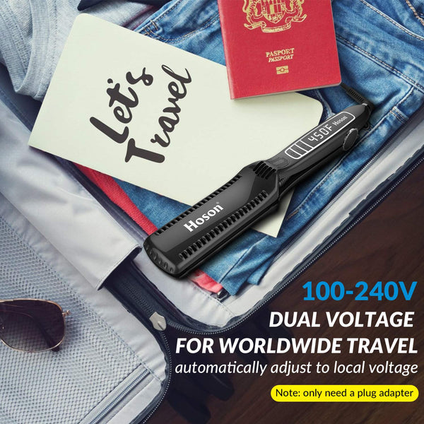 Professional Ceramic Tourmaline Hair Straightener, 1.75 Inch Flat Iron for Hair, Travel Straightening Iron Dual Voltage