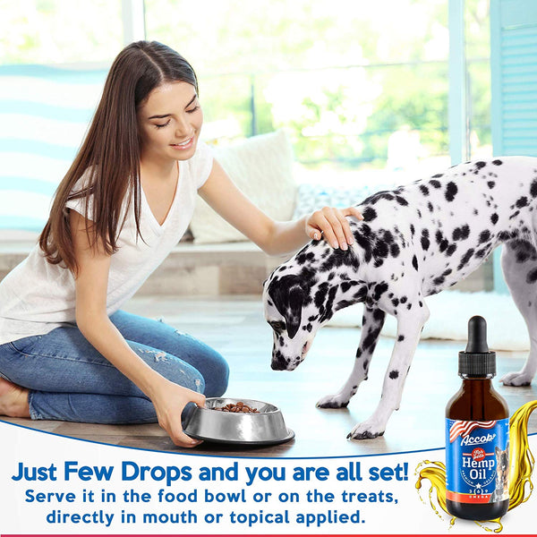 Accob - Hemp Oil for Dogs and Cats - 2000 MG - Separation Anxiety, Hip Joint Pain, Stress Relief, Arthritis,Seizures, Chronic Pains,Anti-Inflammatory - Omega 3,6 & 9 - Pure Organic- Calming Drops