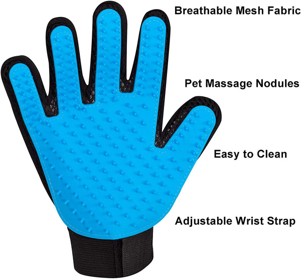 PP&YY Pet Hair Remover Brush - Pet Comb- Lint Brush - Paw Cleaner - Gentle Deshedding Brush Glove - Efficient Pet Hair Remover Mitt for Dog Cat Horse with Brush Long Short Fur