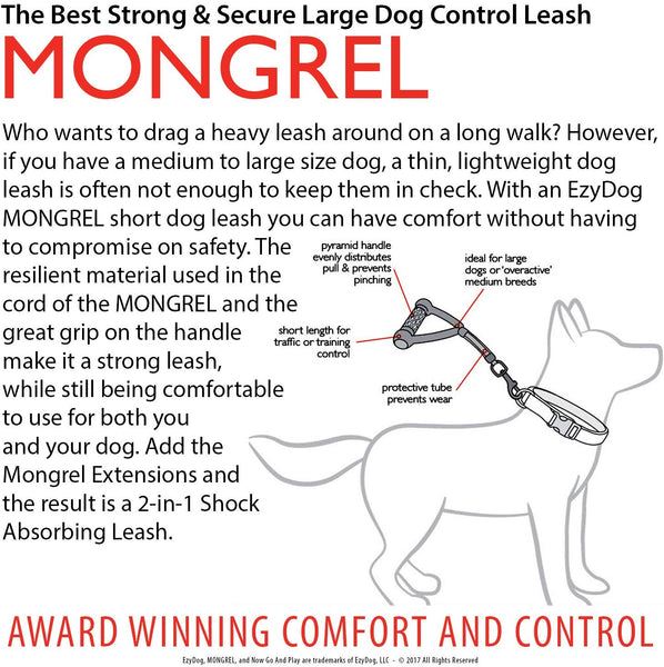 EzyDog Mongrel Dog Leash, 12-Inch