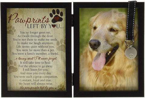 Pawprints Pet Memorial Frame with Pawprints Left by You Poem