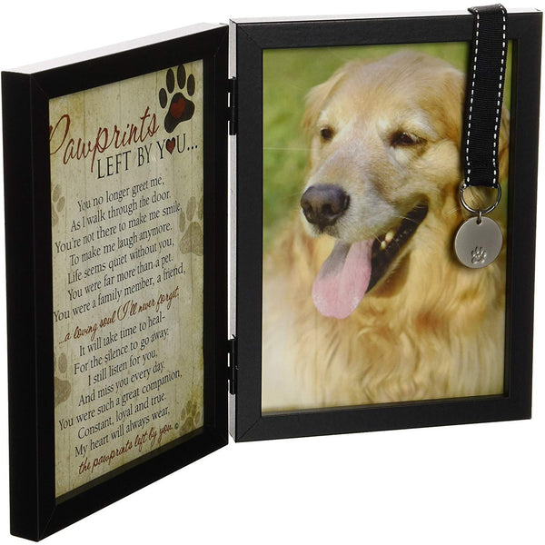 Pawprints Pet Memorial Frame with Pawprints Left by You Poem