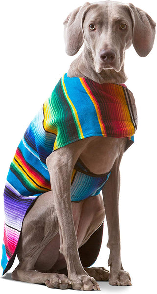 Handmade Dog Poncho from Mexican Serape Blanket - Dog Clothes - Coat - Costume - Sweater - Vest