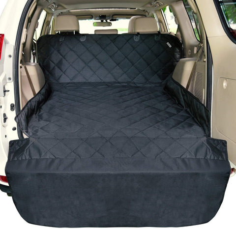 F-color SUV Cargo Liner for Dogs, Waterproof Pet Cargo Cover Dog Seat Cover Mat for SUVs Sedans Vans with Bumper Flap Protector, Non-Slip, Large Size Universal Fit