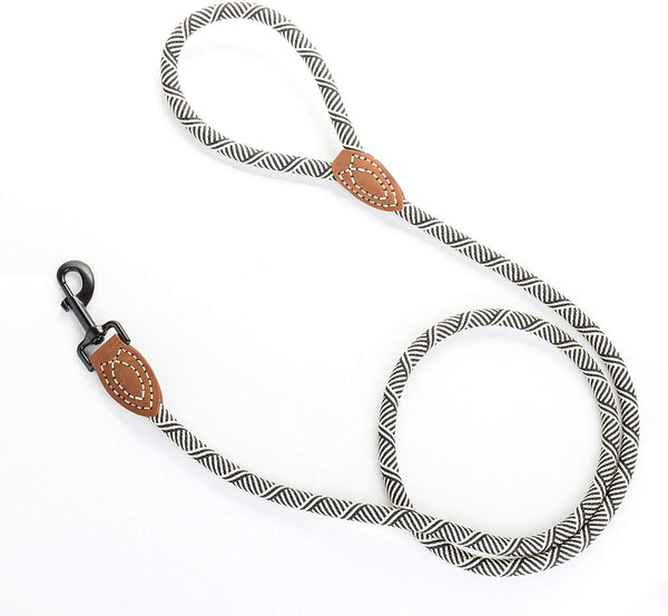 Mile High Life Leather Tailor Reinforce Handle Mountain Climbing Dog Rope Leash with Heavy Duty Metal Sturdy Clasp (4\/5\/6 FEET)