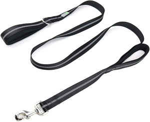 DCbark Dual Handle Lead, Double Padded Traffic Handle Dog Leash, Reflective Leash with 2 Comfortable Handles