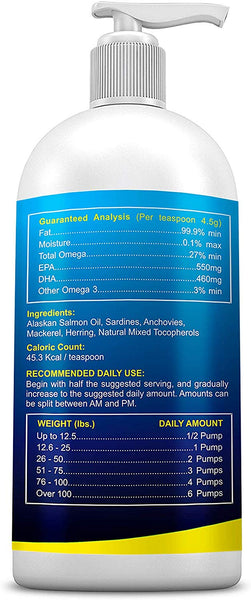 Active Chews Wild Alaskan Salmon Oil for Dogs - Natural Fish Oil for Dogs, Rich in Omega 3 for Dogs - Dog Skin and Coat Supplements, Supports Hip and Joint, Heart, Immune Health - 16 FL OZ