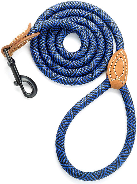 Mile High Life Leather Tailor Reinforce Handle Mountain Climbing Dog Rope Leash with Heavy Duty Metal Sturdy Clasp (4\/5\/6 FEET)