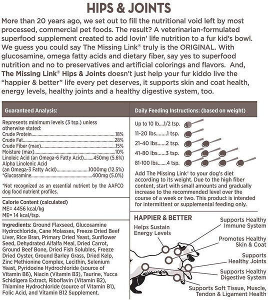 The Missing Link Original Superfood Supplement for Hips & Joints for Dogs