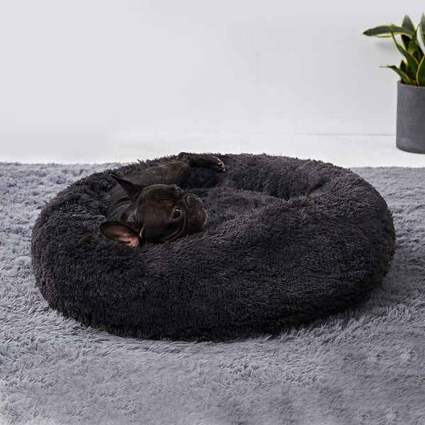 ANWA Medium Washable Dog Round Bed, Dog Donut Bed Small Dog, Plush Dog Calming Bed