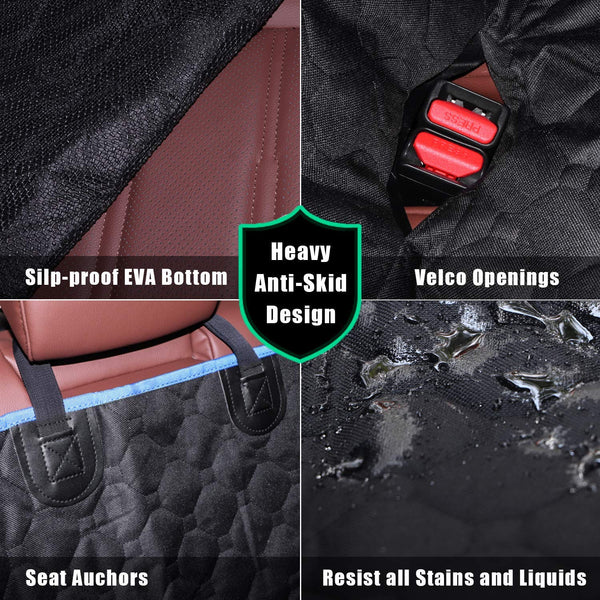 LETTON Dog Car Seat Covers Heavy Duty and Nonslip Back Seat Bench Protector, Machine Washable Middle Seat Belt Capable,Universal Size Fits for Cars Trucks and SUVs