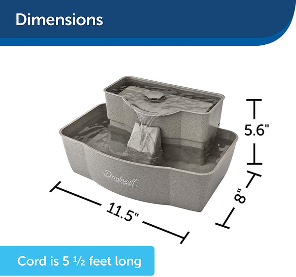 PetSafe Drinkwell Multi-Tier Cat and Dog Water Fountain - Automatic Drinking Fountain for Pets - 100 Oz. Water Capacity