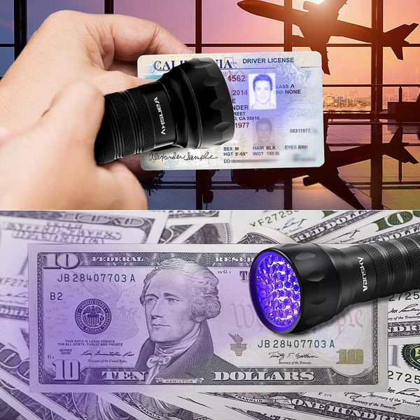 Black Light UV Flashlight, Mini 395nm UV Lights 21 LED Blacklight Detector for Cat/Dog Urine, Pet Stains and Bed Bug Matching with Pet Odor Eliminator[Batteries Included]