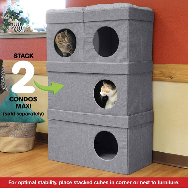 Kitty City Large Cat Bed, Stackable Cat Cube, Washable Bed, Indoor Cat House\/Cat Condo