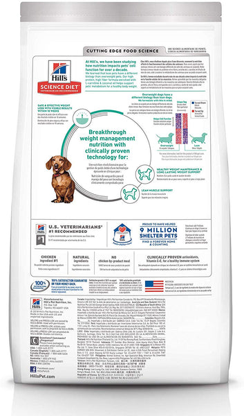 Hill's Science Diet Dry Dog Food, Adult, Perfect Weight for Weight Management, Small & Mini Breeds, Chicken Recipe