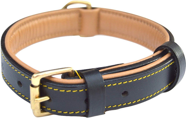 Soft Touch Collars Luxury Real Leather Padded Dog Collar