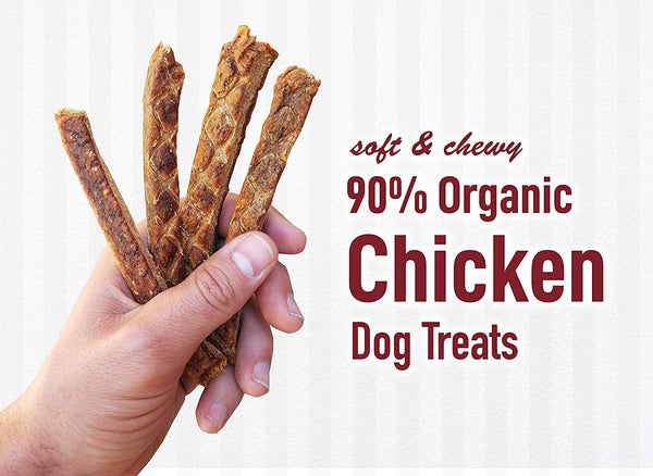 fetch fries Organic Dog Treats - USDA Certified Organic, Chicken & Sweet Potato, Made in USA, Human Grade, Grain Free, Soft and Chewy (5 oz)