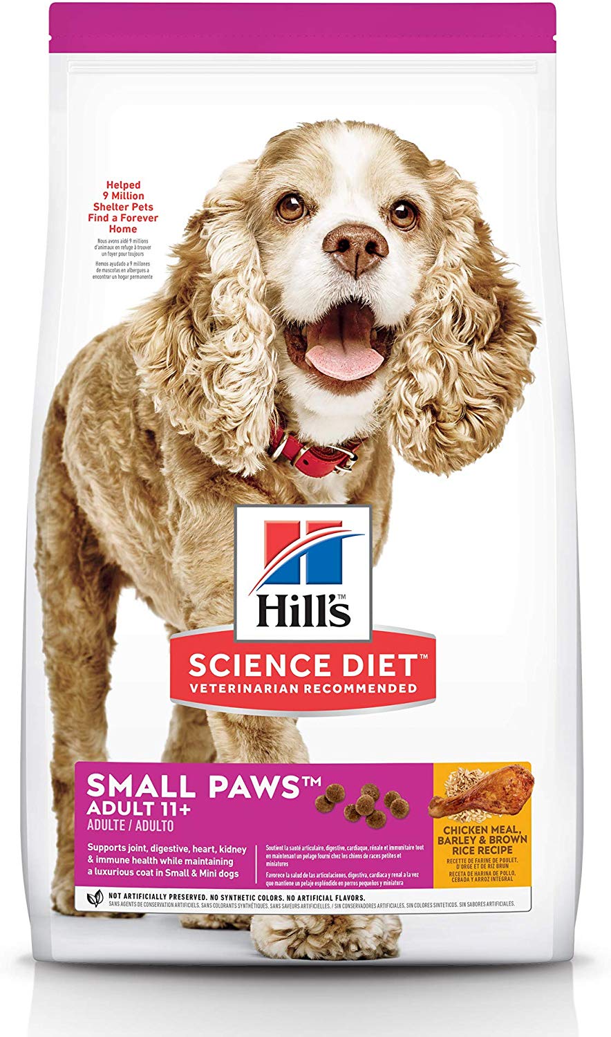 Hill's Science Diet Dry Dog Food, Adult 11+ For Senior Dogs, Small Paws for Small Breeds, Chicken Meal, Barley & Brown Rice Recipe