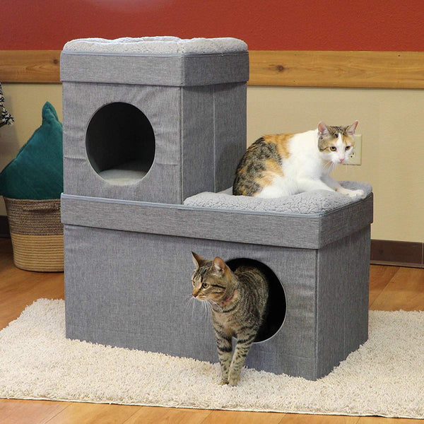 Kitty City Large Cat Bed, Stackable Cat Cube, Washable Bed, Indoor Cat House\/Cat Condo