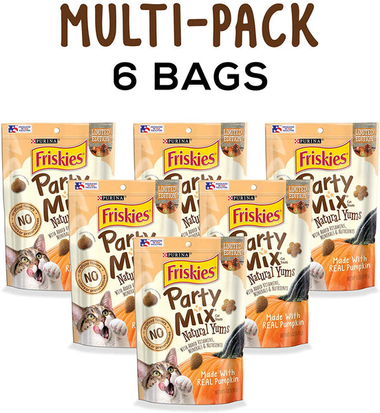 Purina Friskies Party Mix Naturals Adult Cat Treats - (6) 6 oz. Pouches