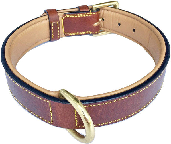 Soft Touch Collars Luxury Real Leather Padded Dog Collar