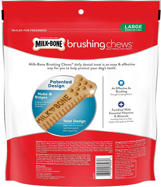 Milk-Bone Original Brushing Chews Daily Dental Dog Treats, Reduce Tartar Build-up, Maintain Healthy Gums