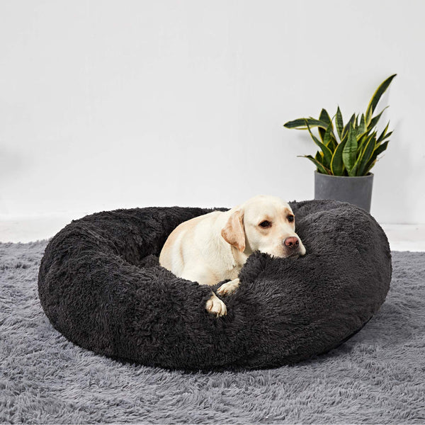 ANWA Medium Washable Dog Round Bed, Dog Donut Bed Small Dog, Plush Dog Calming Bed