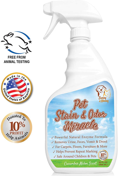 Pet Stain & Odor Miracle - Enzyme Cleaner for Dog and Cat Urine, Feces, Vomit, Drool