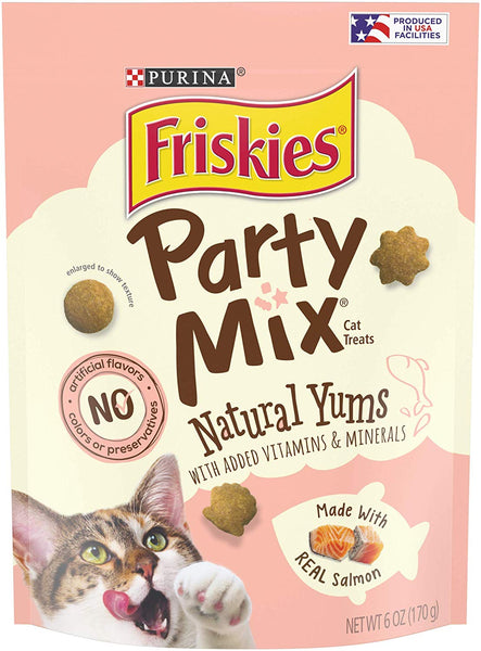 Purina Friskies Party Mix Naturals Adult Cat Treats - (6) 6 oz. Pouches